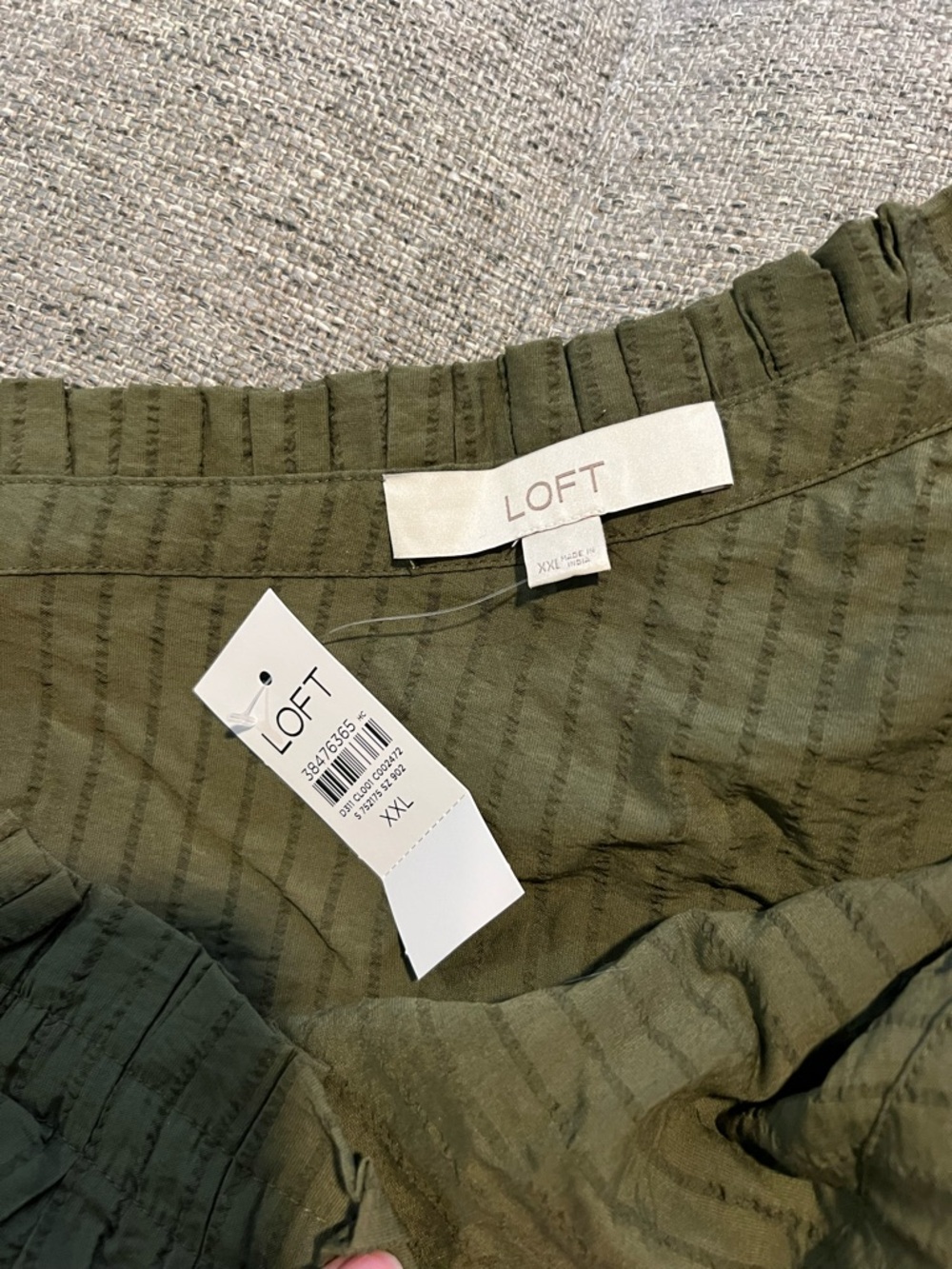 NWT LOFT Olive One-Shoulder Ruffle Top - Picture 6 of 6